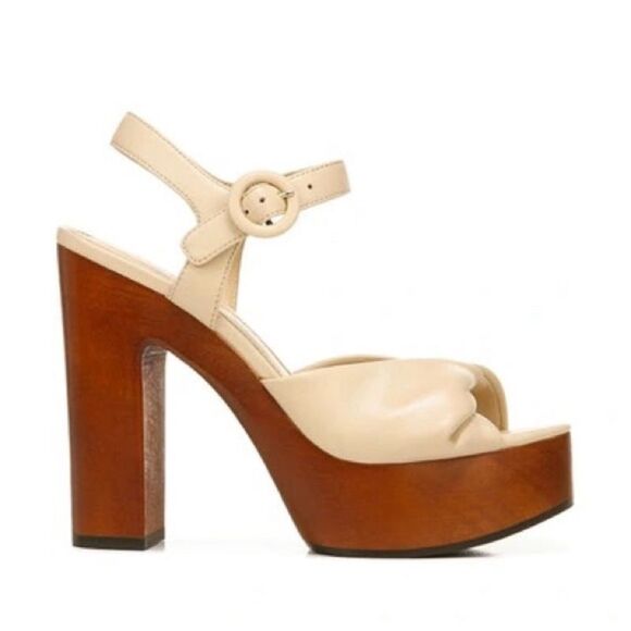 NWOT Veronica Beard Gela Platform Ankle Strap Sandal in Ivory Size 8.5